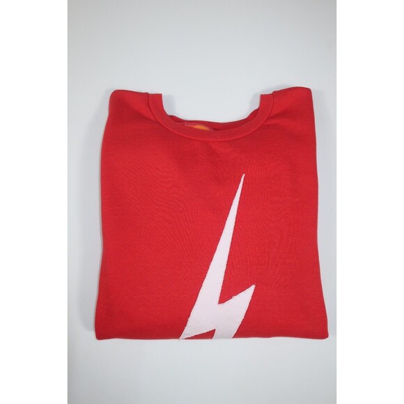 Aviator Nation Red & White Lightning Bolt Crewneck Sweatshirt Men's Size Large - Picture 7 of 11